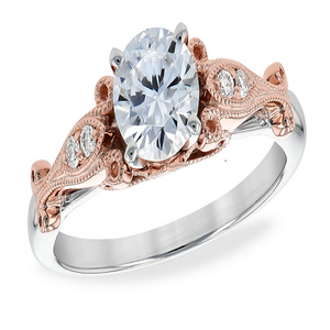 14K White/Rose Gold Diamond Semi Mount Engagement Ring-test33