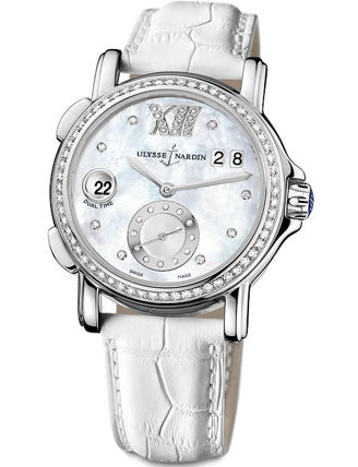 Ulysse Ladies 243-22B/391 GMT Big Date Diamond Bezel Steel Case