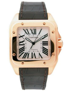 Cartier Men`s W20095Y1 Santos 100 18K Rose Gold Watch