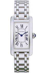 Cartier Ladies W26019L1 Tank Americaine 18KT White Gold Watch