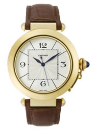 Cartier Men`s W3019551 Pasha 42MM Yellow Gold Auto Strap Watch