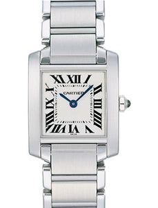 Cartier Ladies W51008Q3 Tank Francaise White Dial Quartz Watch