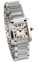 Cartier Ladies W51011Q3 Tank Francaise White Dial Quartz Watch