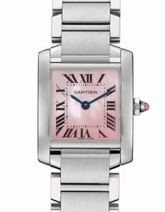 Cartier Ladies W51028Q3 Tank Francaise Pink Dial Quartz Bracelet