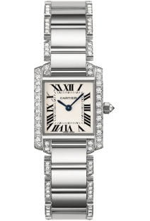 Cartier Ladies WE1002SF Tank Francaise 18K Whtie Gold Diamond