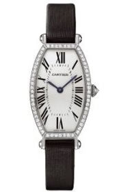 Cartier Ladies WE400131 Tonneau Jewelry 18K White Gold Diamond Watch