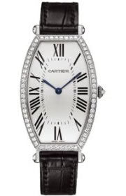 Cartier Ladies WE400251 Tonneau 18K White Gold Diamond Watch