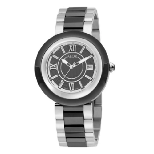 White Black Emerald Cut Delicate Pave Watch MES673-test26