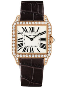 Cartier Ladies WH100351 Santos Dumont 18K Yellow Gold Diamond Watch