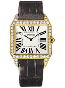 Cartier Ladies WH100551 Santos Dumont Gold Diamonds Large