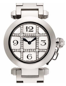 Cartier Ladies WJ11934G Pasha 32MM 18K White Gold Watch