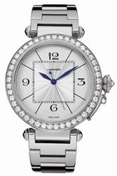 Cartier Men`s WJ1202M9 Pasha 42MM 18K White Gold Diamond