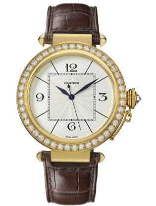 Cartier Men`s WJ120351 Pasha 42MM 18K Yellow Gold Diamond Watch